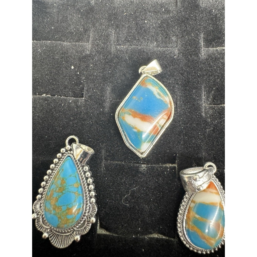 4 Wholesale Jewelry Pendants Fashion Costume Turquoise Mingle - Picture 3 of 6